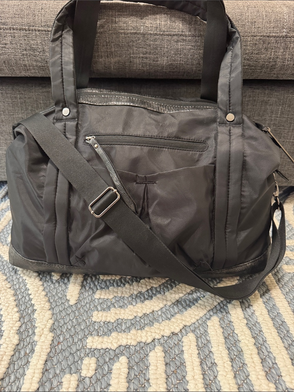 Sherpani Black Travel Tote Laptop Work Bag Crossbody Nylon Weekender